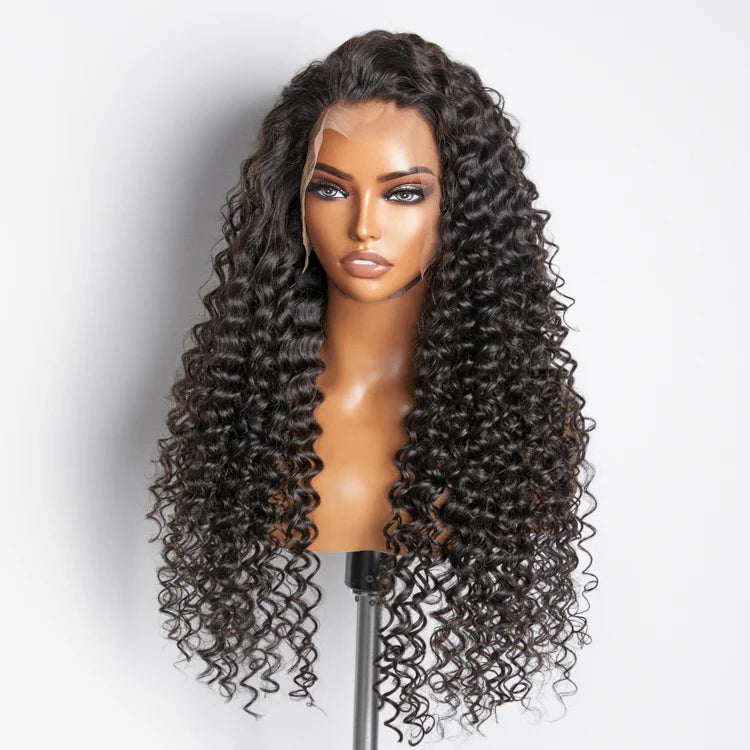 200% Density 13x4 Full Frontal Lace Wig Deep Wave
